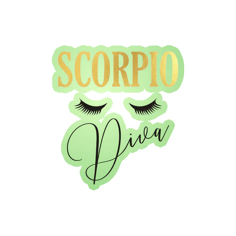 Scorpio Diva - Glow in the Dark Vinyl Decal - Custom Size