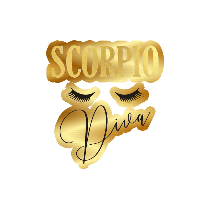 Scorpio Diva - Gold Chrome Vinyl Decal - Custom Size