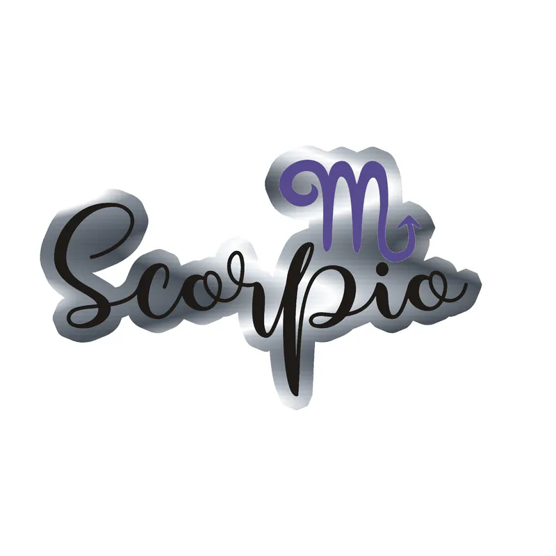 Scorpio - Silver Chrome Vinyl Decal - Custom Size