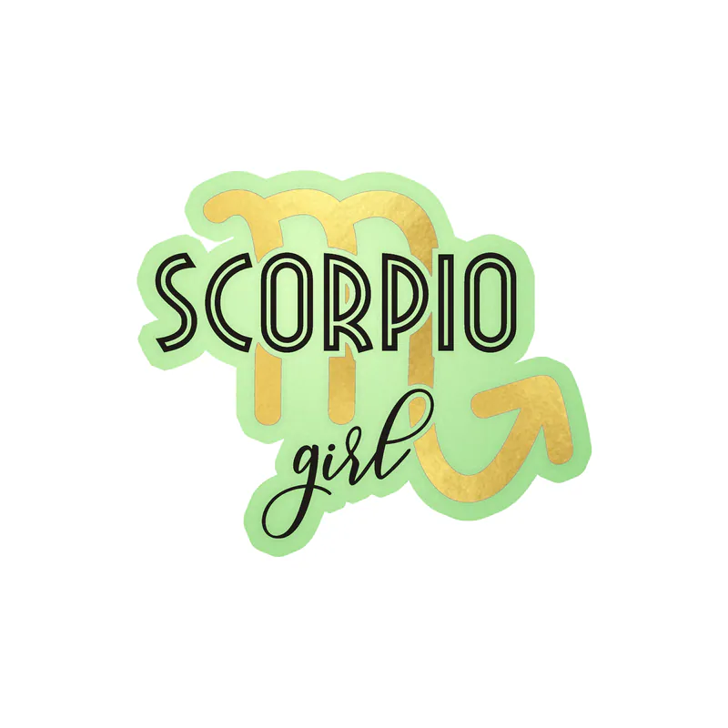 Scorpio Girl - Glow in the Dark Vinyl Decal - Custom Size