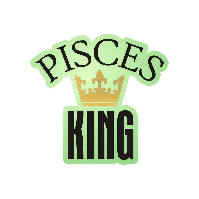 Pisces King - Glow in the Dark Vinyl Decal - Custom Size