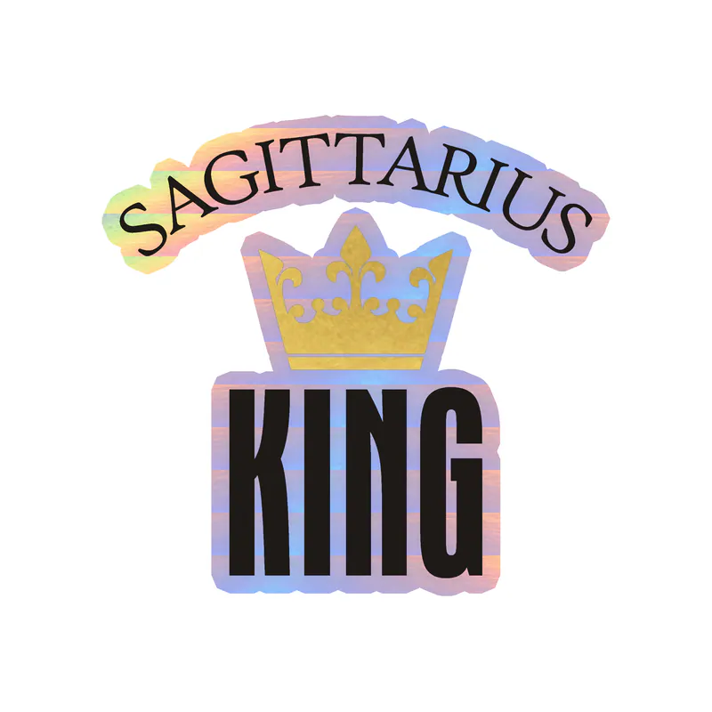 Sagittarius King - Holographic Vinyl Decal - Custom Size