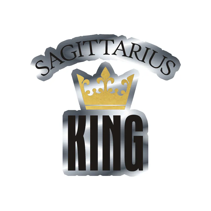 Sagittarius King - Silver Chrome Vinyl Decal - Custom Size