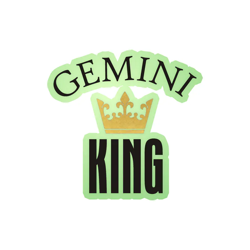 Gemini King - Glow in the Dark Vinyl Decal - Custom Size