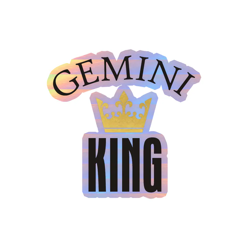 Gemini King - Holographic Vinyl Decal - Custom Size