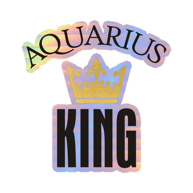 Aquarius King - Holographic Vinyl Decal - Custom Size