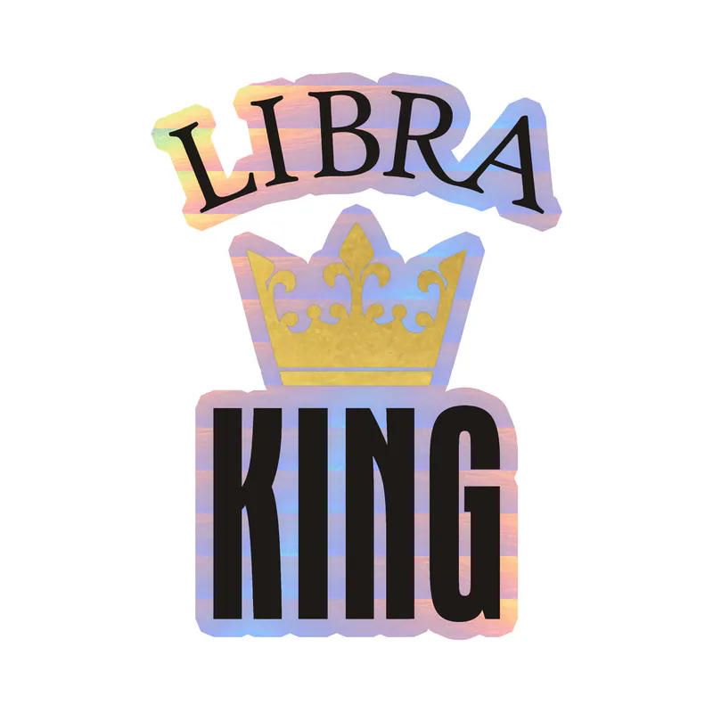 Libra King - Holographic Vinyl Decal - Custom Size