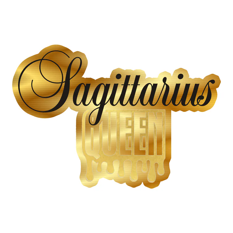 Sagittarius Queen - Gold Chrome Vinyl Decal - Custom Size