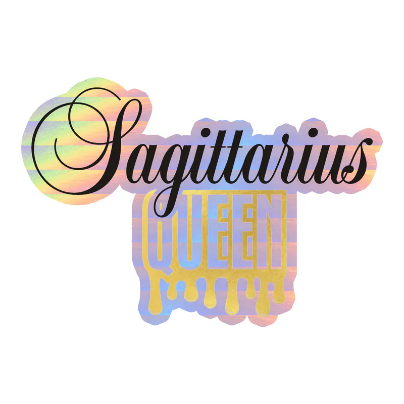 Sagittarius Queen - Holographic Vinyl Decal - Custom Size