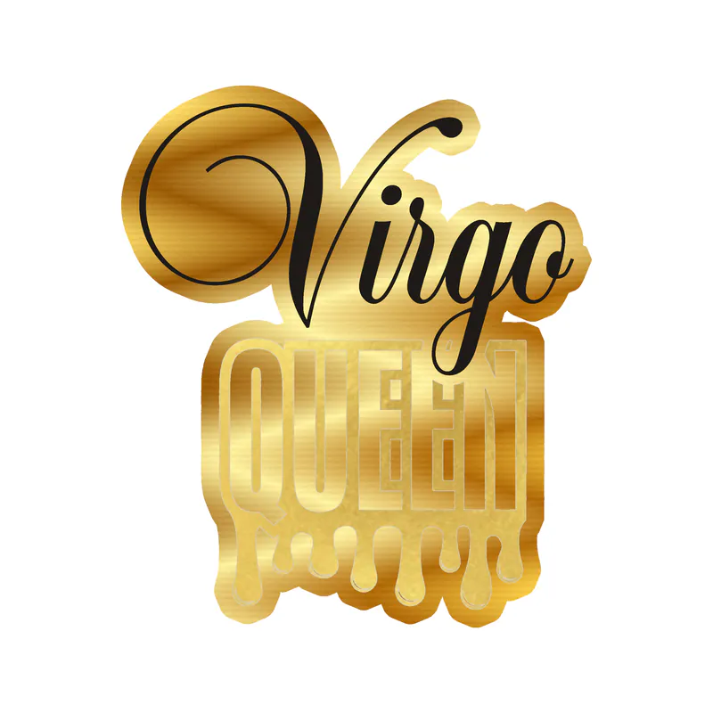 Virgo Queen - Gold Chrome Vinyl Decal - Custom Size