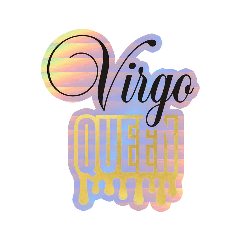 Virgo Queen - Holographic Vinyl Decal - Custom Size