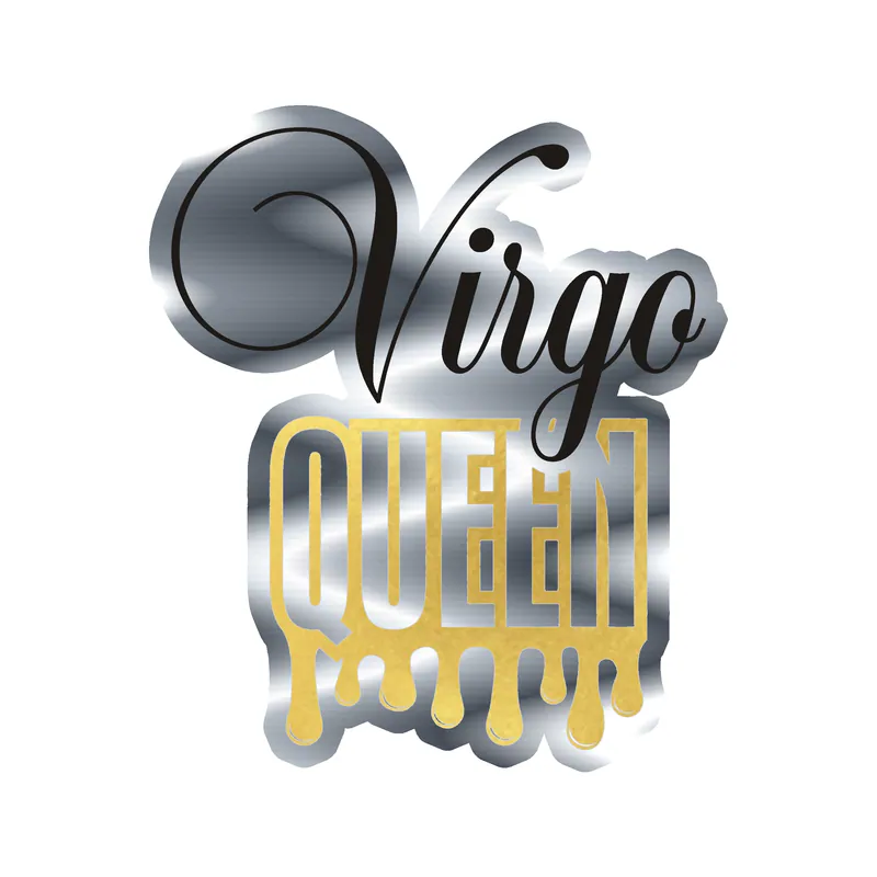 Virgo Queen - Silver Chrome Vinyl Decal - Custom Size