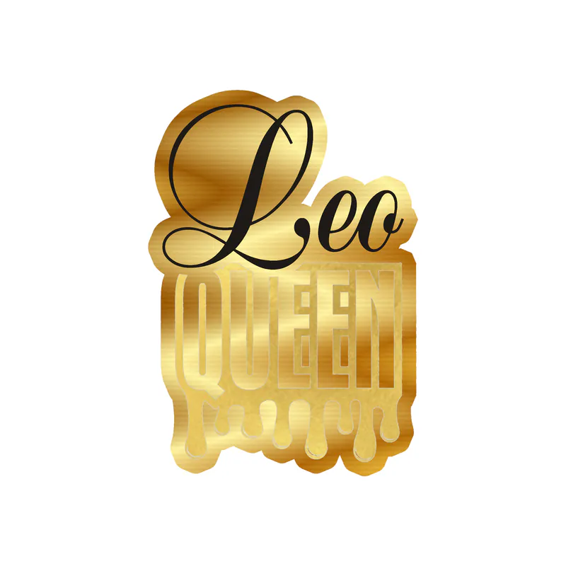 Leo Queen - Gold Chrome Vinyl Decal - Custom Size
