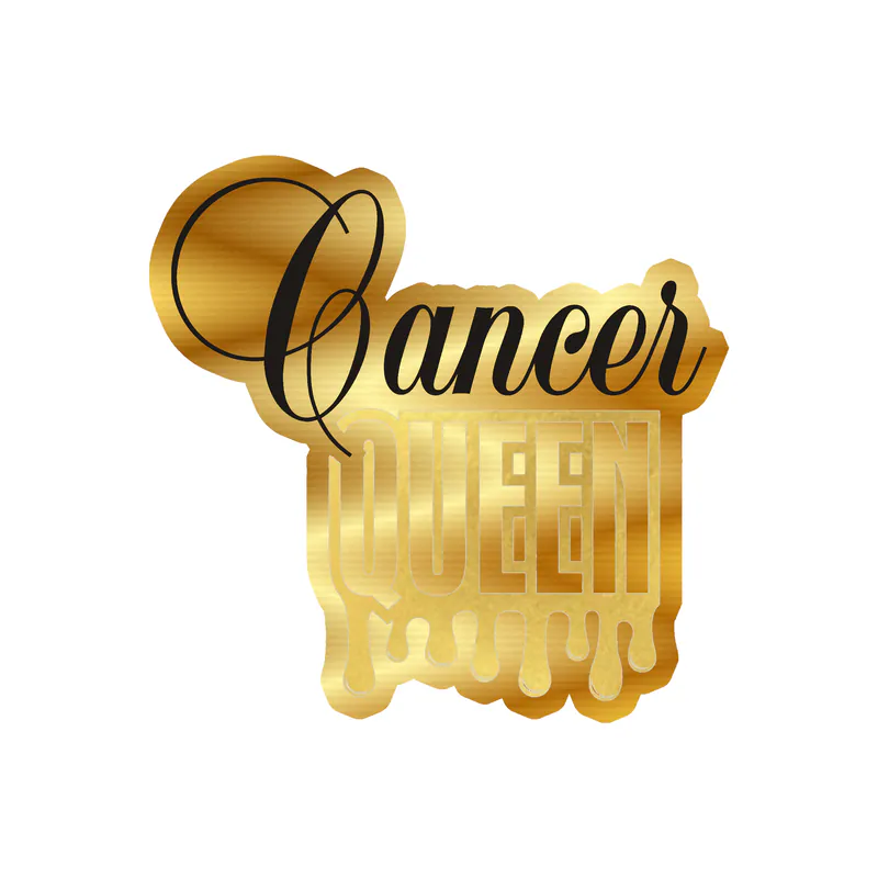 Cancer Queen - Gold Chrome Vinyl Decal - Custom Size