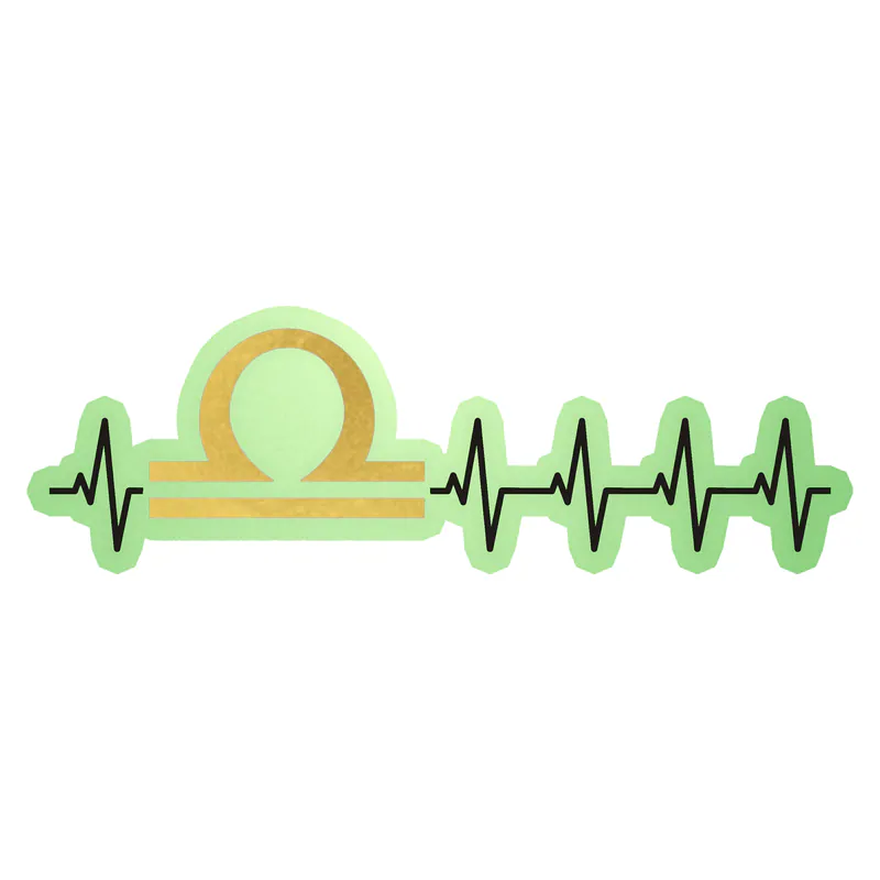 Libra Heartbeat - Glow in the Dark Vinyl Decal - Custom Size