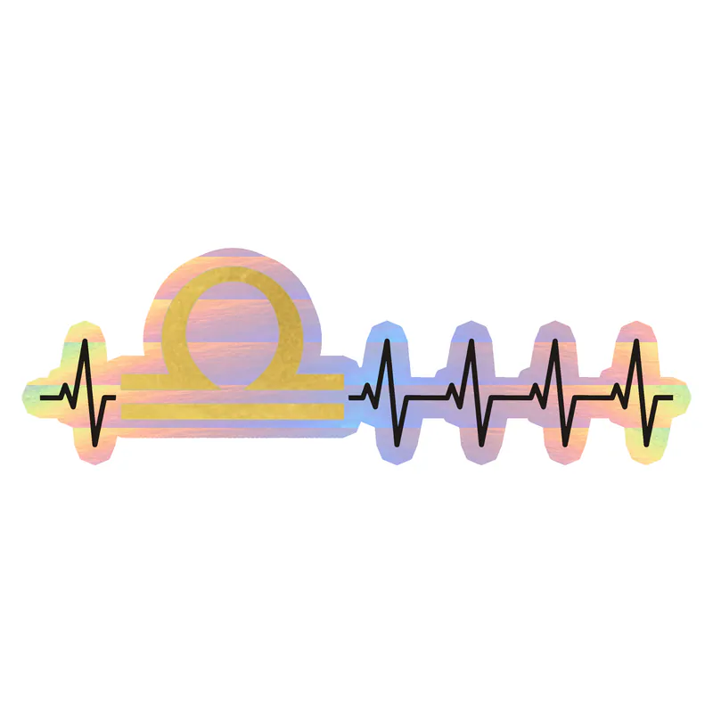 Libra Heartbeat - Holographic Vinyl Decal - Custom Size