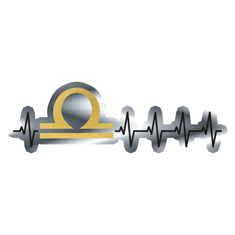 Libra Heartbeat - Silver Chrome Vinyl Decal - Custom Size