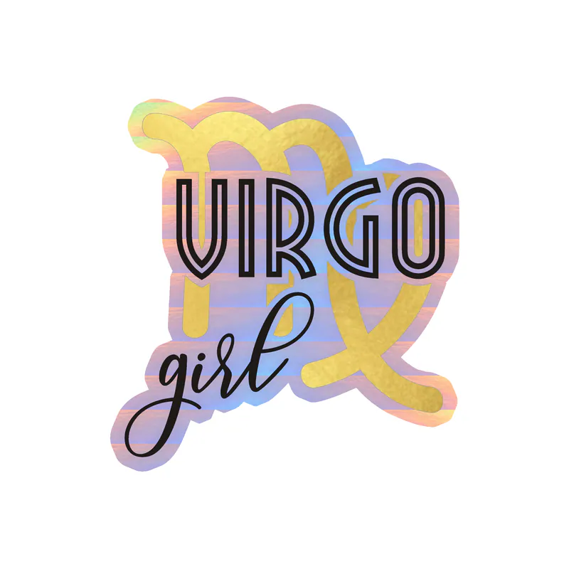 Virgo Girl - Holographic Vinyl Decal - Custom Size