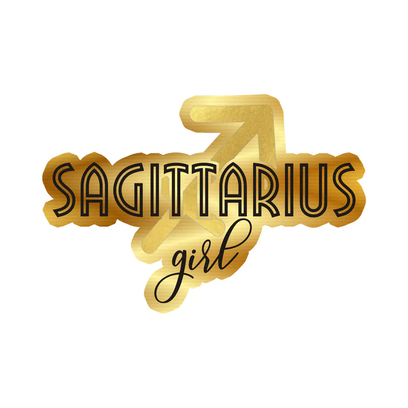 Sagittarius Girl - Gold Chrome Vinyl Decal - Custom Size
