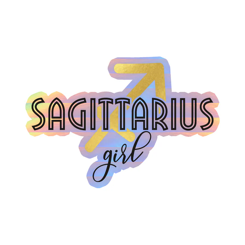 Sagittarius Girl - Holographic Vinyl Decal - Custom Size