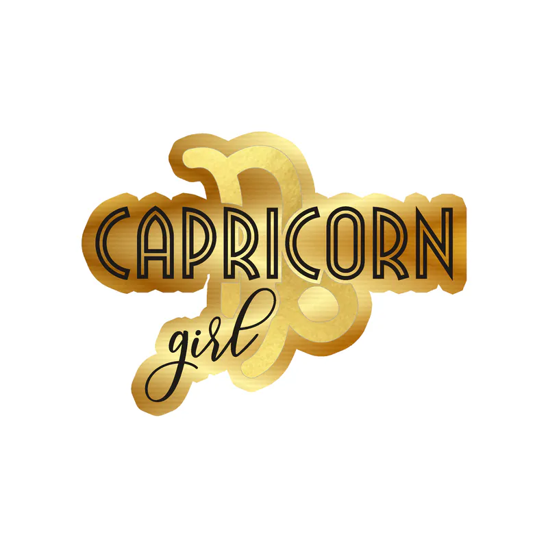 Capricorn Girl - Gold Chrome Vinyl Decal - Custom Size