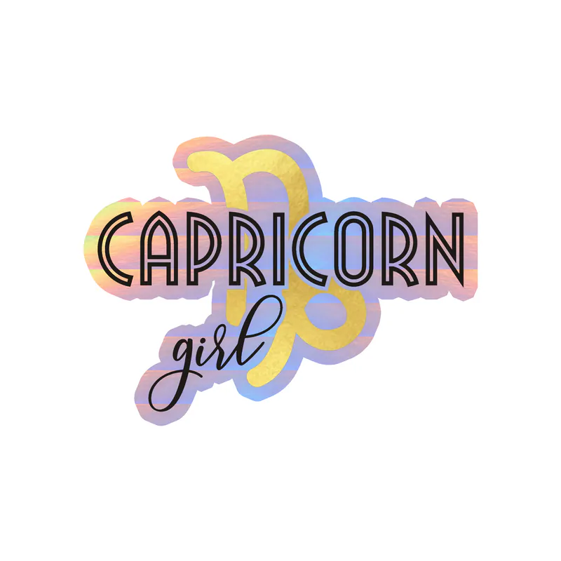 Capricorn Girl - Holographic Vinyl Decal - Custom Size