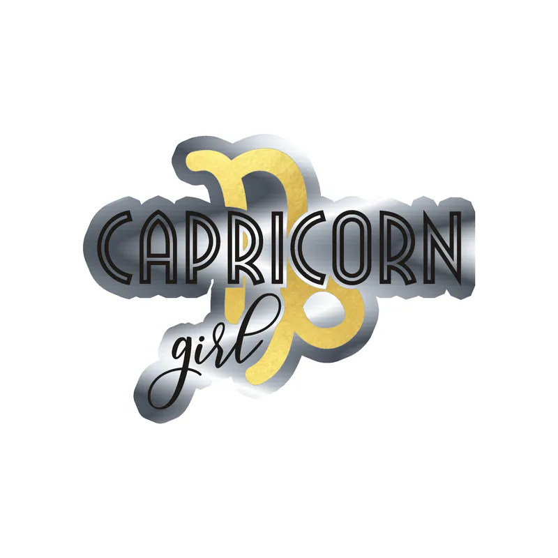 Capricorn Girl - Silver Chrome Vinyl Decal - Custom Size