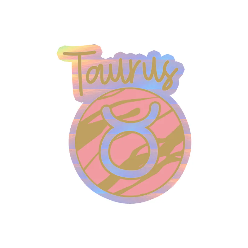 Taurus Marble - Holographic Vinyl Decal - Custom Size