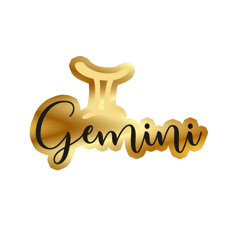 Gemini - Gold Chrome Vinyl Decal - Custom Size