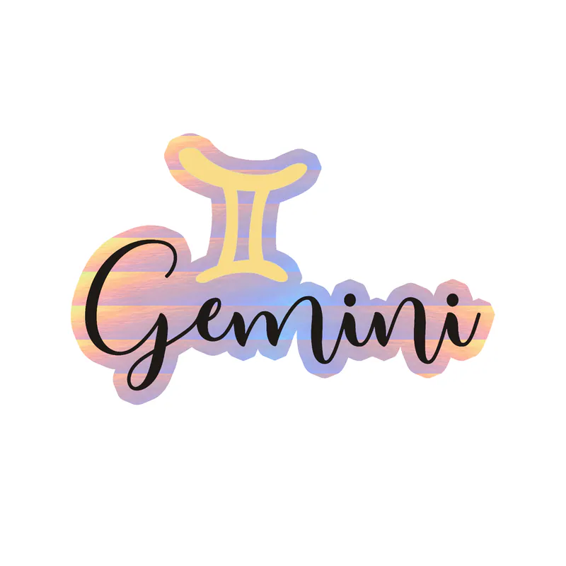 Gemini - Holographic Vinyl Decal - Custom Size