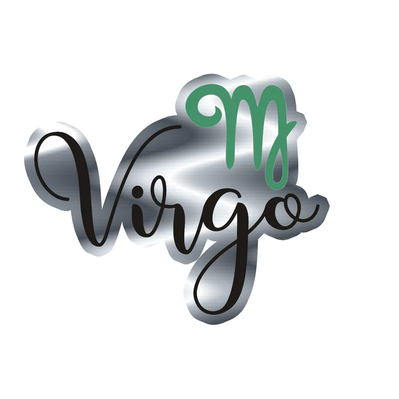 Virgo - Silver Chrome Vinyl Decal - Custom Size