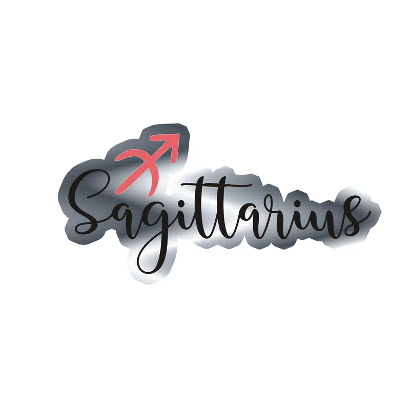 Sagittarius - Silver Chrome Vinyl Decal - Custom Size