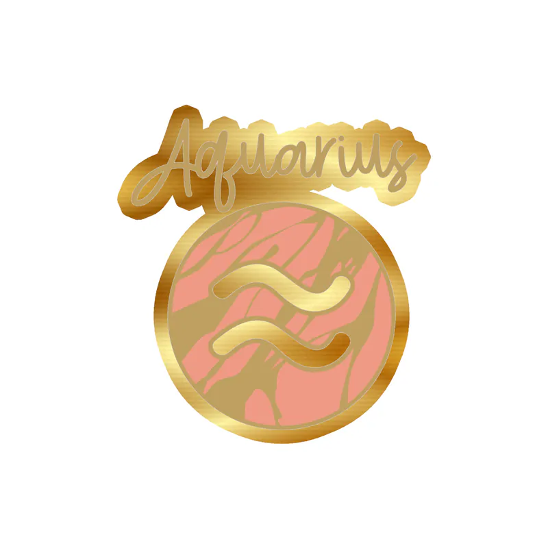 Aquarius Marble - Gold Chrome Vinyl Decal - Custom Size