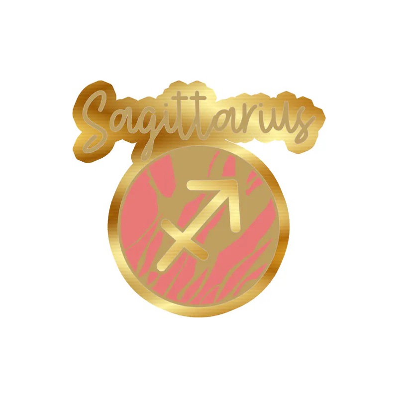 Sagittarius Marble - Gold Chrome Vinyl Decal - Custom Size