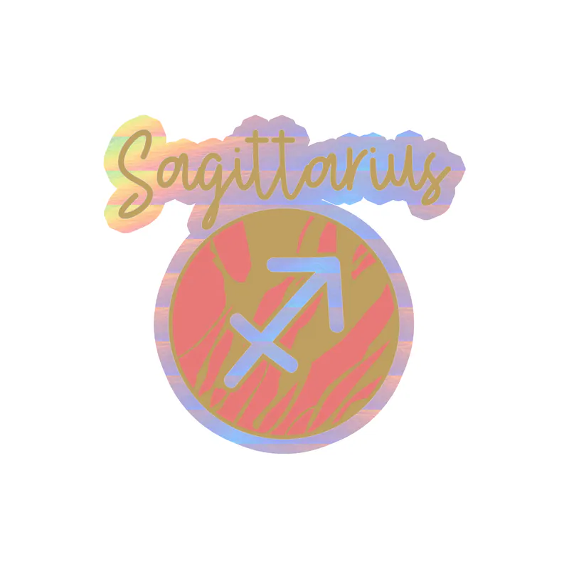 Sagittarius Marble - Holographic Vinyl Decal - Custom Size