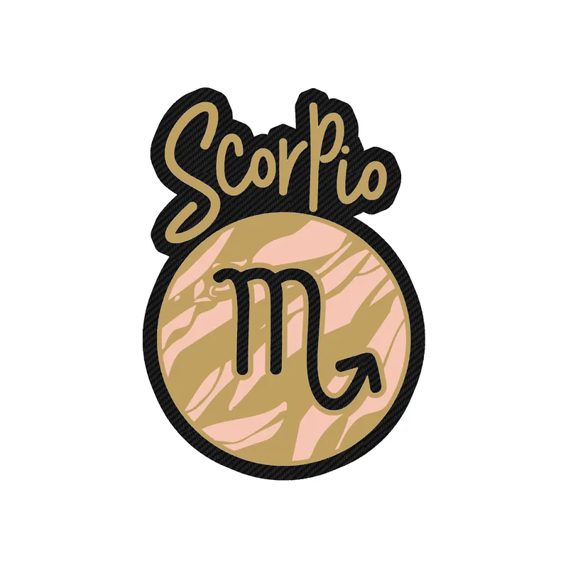 Scorpio Marble - Carbon Fiber Vinyl Decal - Custom Size