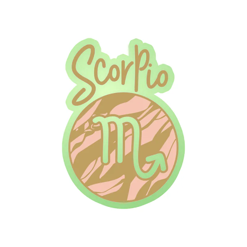 Scorpio Marble - Glow in the Dark Vinyl Decal - Custom Size