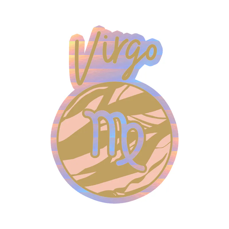 Virgo Marble - Holographic Vinyl Decal - Custom Size