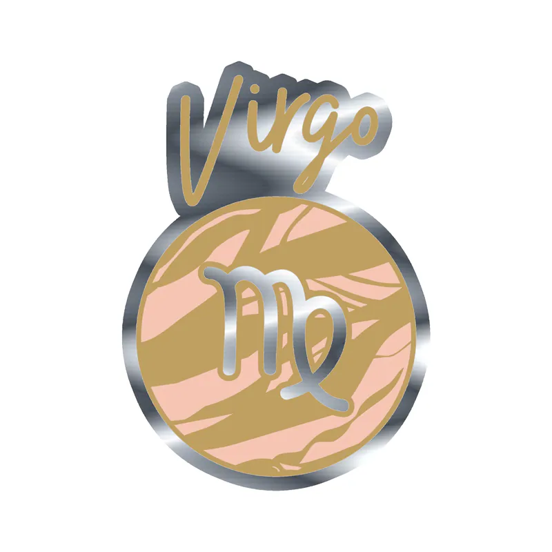 Virgo Marble - Silver Chrome Vinyl Decal - Custom Size