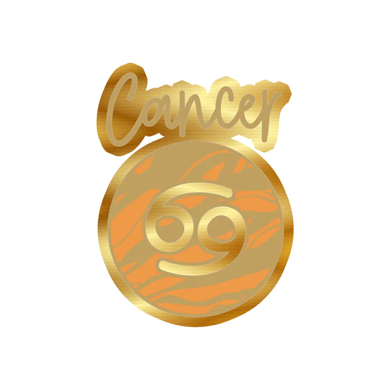 Cancer Marble - Gold Chrome Vinyl Decal - Custom Size