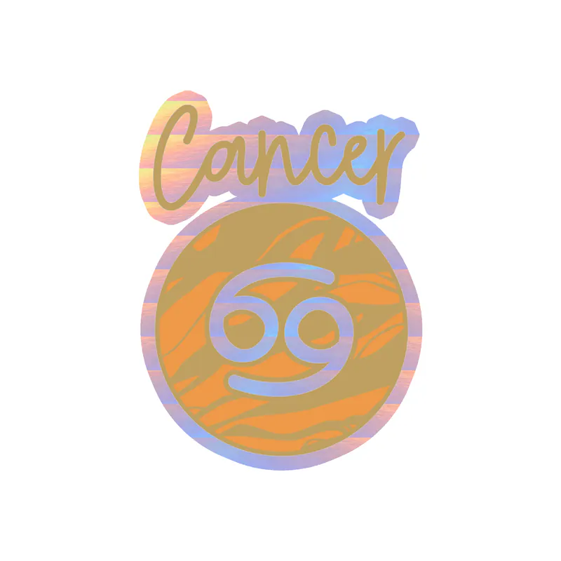 Cancer Marble - Holographic Vinyl Decal - Custom Size