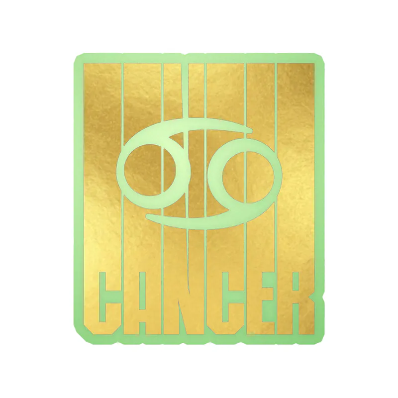 Gold Cancer - Glow in the Dark Vinyl Decal - Custom Size