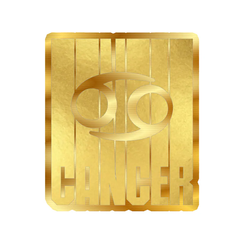 Gold Cancer - Gold Chrome Vinyl Decal - Custom Size