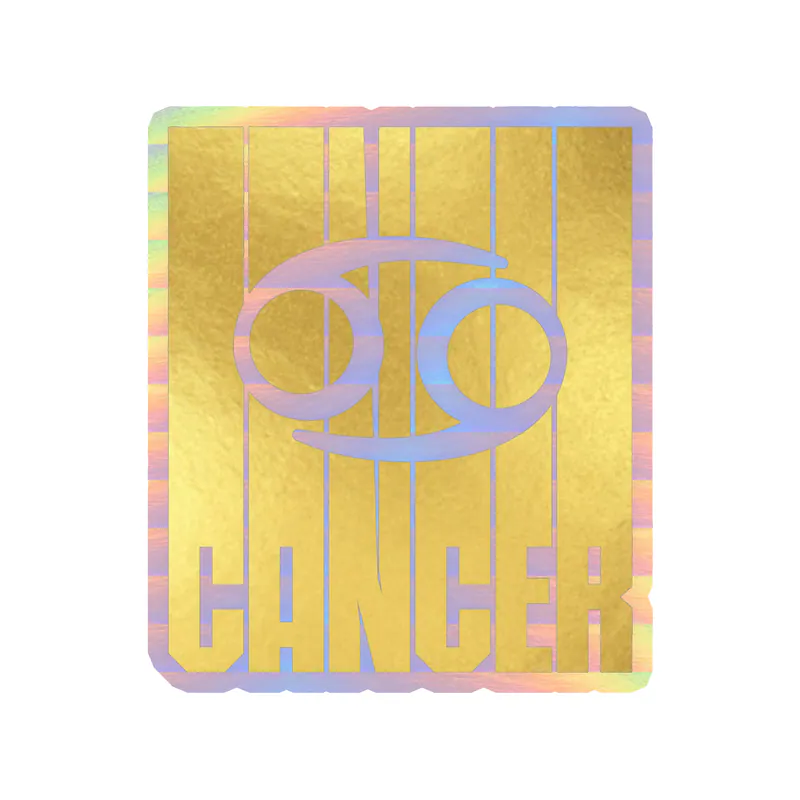 Gold Cancer - Holographic Vinyl Decal - Custom Size