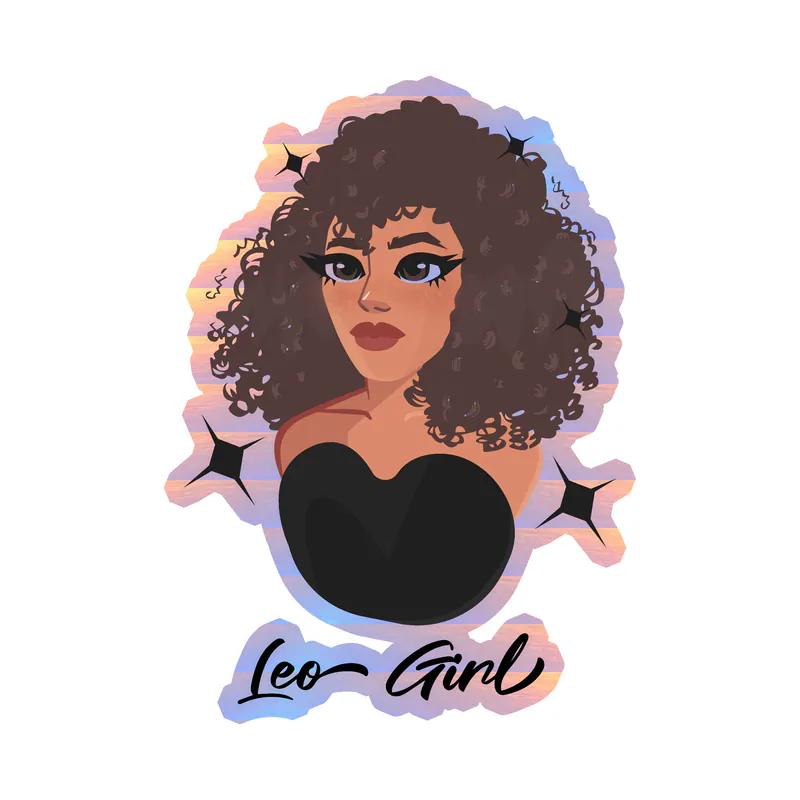Leo Girl - Holographic Vinyl Decal - Custom Size