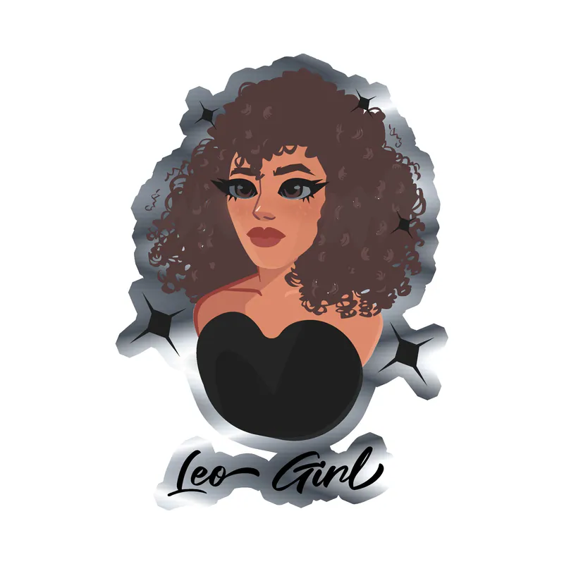 Leo Girl - Silver Chrome Vinyl Decal - Custom Size