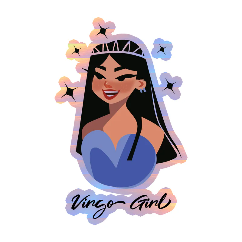 Virgo Girl - Holographic Vinyl Decal - Custom Size