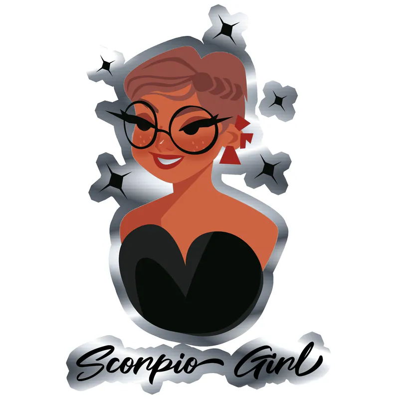 Scorpio Girl - Silver Chrome Vinyl Decal - Custom Size