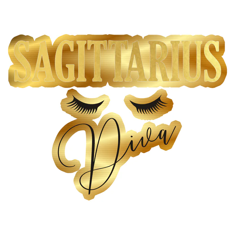 Sagittarius Diva - Gold Chrome Vinyl Decal - Custom Size