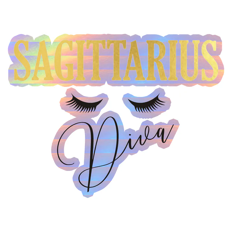 Sagittarius Diva - Holographic Vinyl Decal - Custom Size